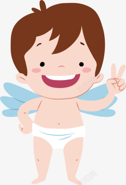 男宝纸尿裤举手比二的天使高清图片