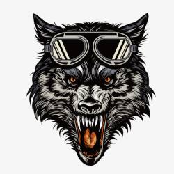 狼头标志PNG矢量图戴墨镜的恶狼矢量图高清图片