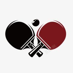 红黑球拍乒乓球运动高清图片