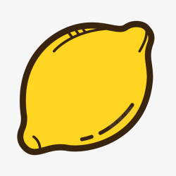 柠檬鸭插画黄色手绘柠檬元素高清图片