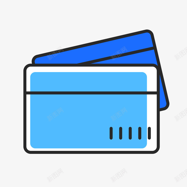 蓝色手绘银行卡商务图标矢量图eps_新图网 https://ixintu.com 刻度 商务 商务图标 扁平化 手绘 线稿 蓝色 矢量图