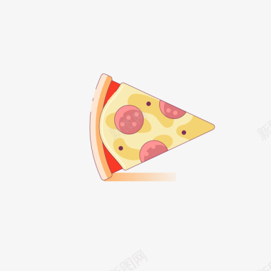 一块可爱披萨图标矢量图图标