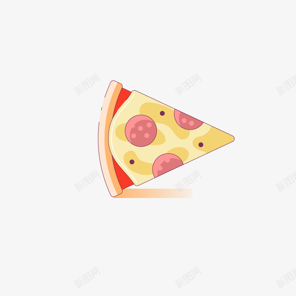 一块可爱披萨图标矢量图ai_新图网 https://ixintu.com 切开的 可爱食物 图标 培根披萨 小块 小清新 芝士 黄色 矢量图