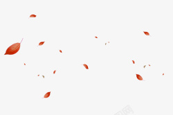 红色简约落叶装饰图案素材