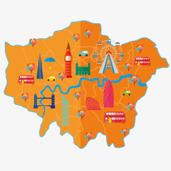 伦敦地图手绘伦敦城市地图高清图片