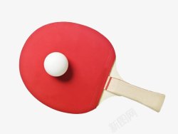 红色乒乓球拍素材