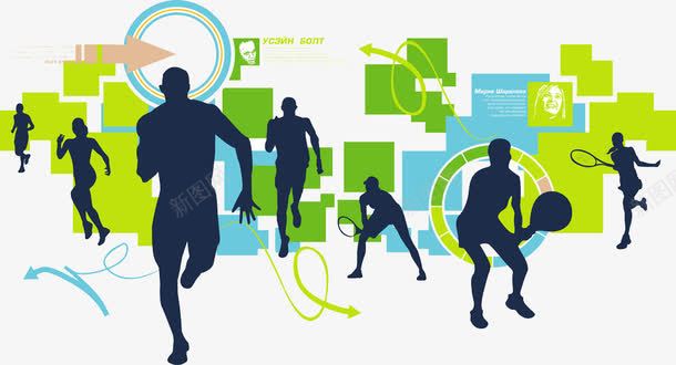 运动的男人合集png免抠素材_新图网 https://ixintu.com 健康 健身 剪影 彩色 彩色块 打球 跑步 跑步影子 运动