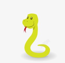 绿色吐舌头可爱卡通小蛇素材