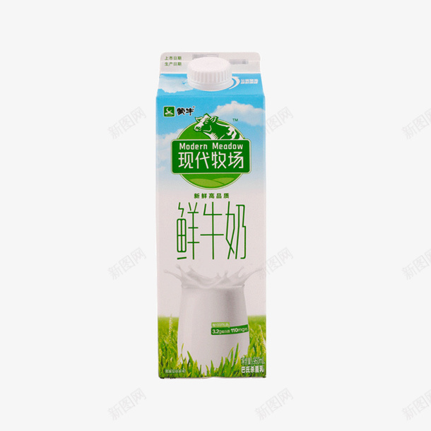 现代牧场鲜牛奶png免抠素材_新图网 https://ixintu.com 牛奶 现代牧场 蒙牛 鲜牛奶