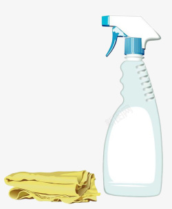 黄色布巾手绘清洁工具高清图片
