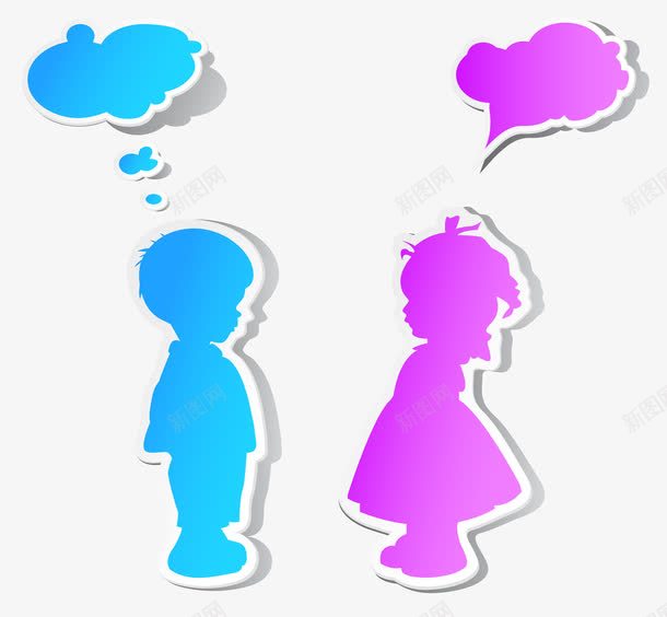 两个对话的小人png免抠素材_新图网 https://ixintu.com 两个小人 卡通 提示信息 提示框 文字底框 文字框 文字气泡 文字泡 泡泡框 聊天气泡 话语框