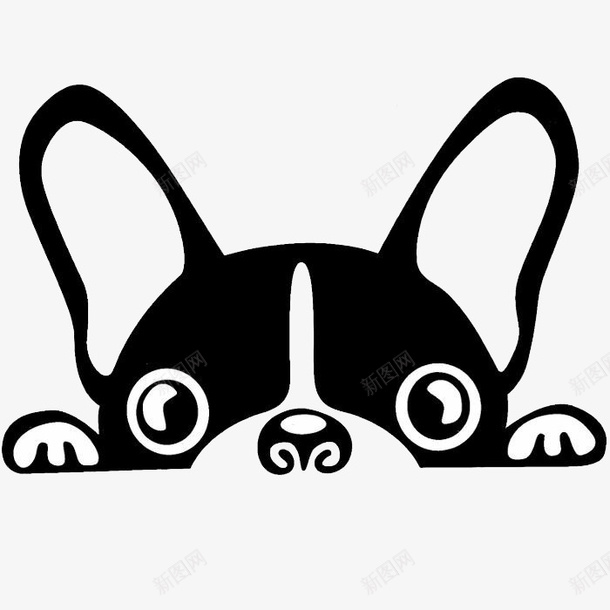 黑白小狗图标png_新图网 https://ixintu.com 创意设计 图案设计 小狗 黑白