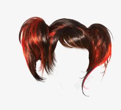 女性假发红色头发高清图片