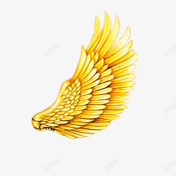 金色的小翅膀png免抠素材_新图网 https://ixintu.com 卡通 天使 羽毛 翅膀 金色 鸟