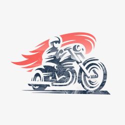 酷炫红色哈雷摩托酷炫的骑摩托车的车手高清图片