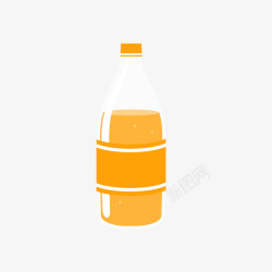 卡通扁平化橙子饮料瓶矢量图素材