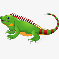 蜥蜴卡通绿色的变色龙矢量图高清图片