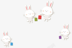 白色灯笼拿着灯笼的玉兔矢量图高清图片