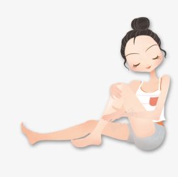 坐着的美女素材