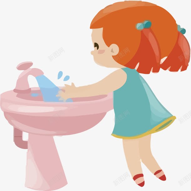 儿童洗手png免抠素材_新图网 https://ixintu.com 儿童 儿童矢量 儿童素材 洗手 矢量素材