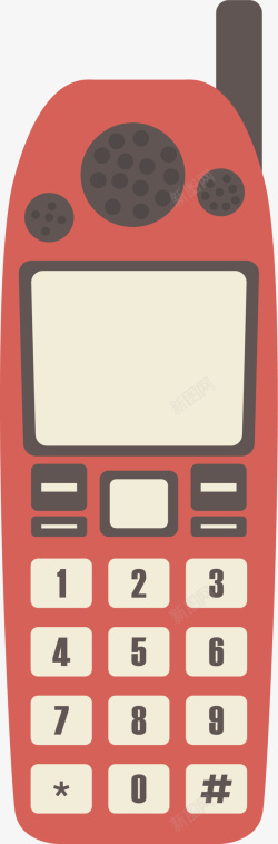 手机红色红色复古手机高清图片