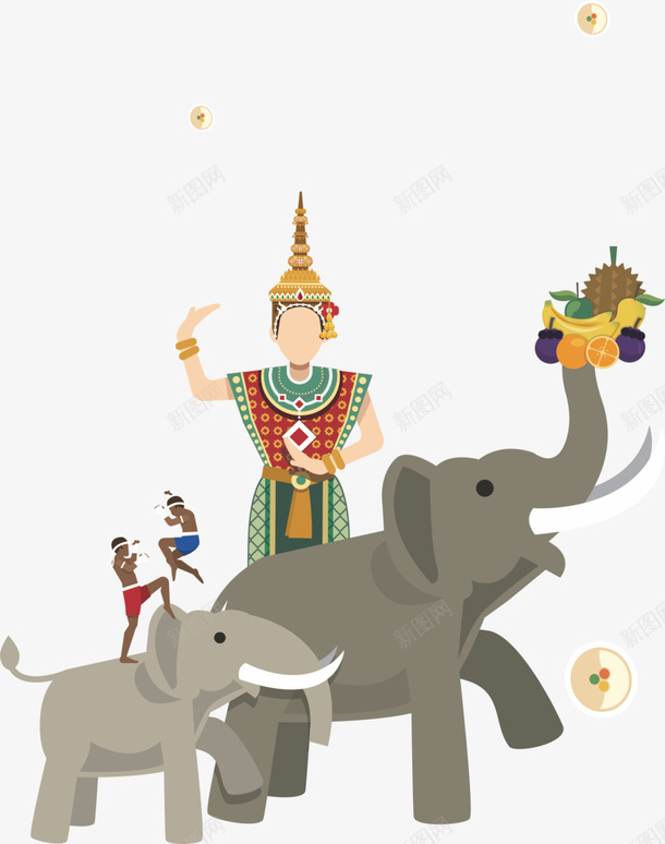 卡通东南亚大象png免抠素材_新图网 https://ixintu.com 东南亚 卡通 大象 画