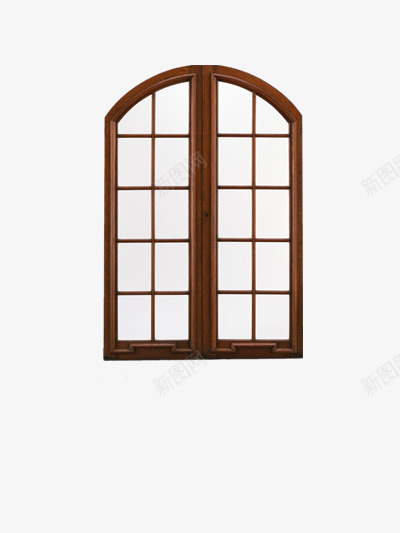 窗户png免抠素材_新图网 https://ixintu.com 关窗 创意 家具 家庭装饰品 拱形双开窗户 木制品