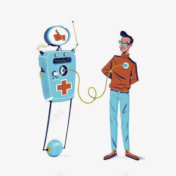 医疗png免抠素材_新图网 https://ixintu.com 医疗机器人 卡通机器人 心率 未来 科技