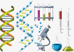 基因DNA和显微镜素材
