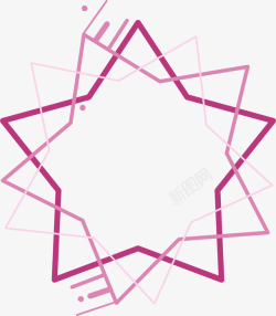 几何样式时尚五角星边框装饰图案矢量图高清图片