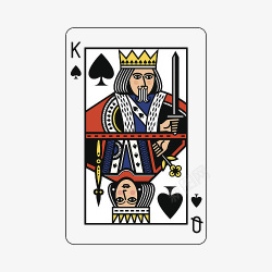 黑桃Q卡通扑克王和王后卡牌插画高清图片