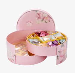 粉色圆形月饼礼盒素材