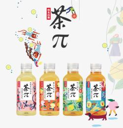 饮料图农夫山泉茶派四种产品组合高清图片
