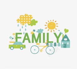 family艺术字FAMILY绿色艺术字高清图片