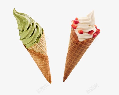 奶油冰淇淋png免抠素材_新图网 https://ixintu.com 卷筒 哈密瓜味 奶油味 脆皮