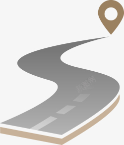 路扁平化弯曲的马路矢量图高清图片