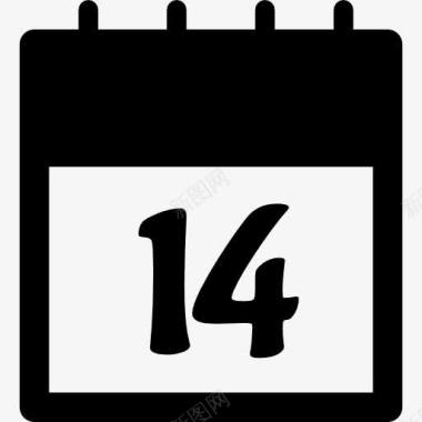 2月14日的日历页界面符号图标图标