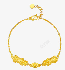 周六福珠宝黄金貔貅手链素材