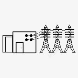 高压电线塔图标图标