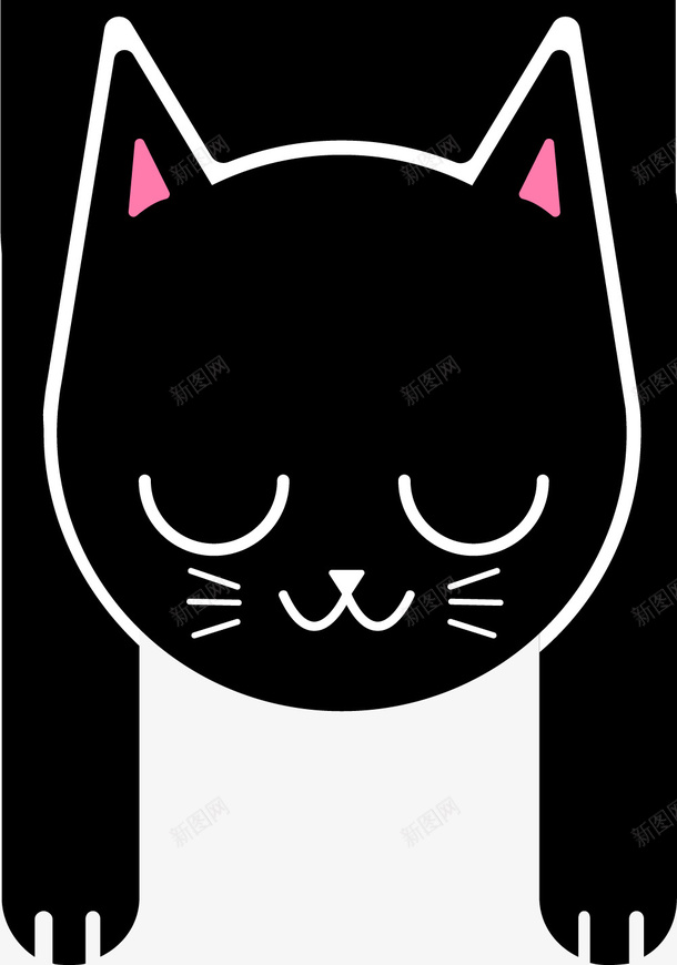 纯黑的小猫图标png_新图网 https://ixintu.com 卡通猫咪 小猫 猫咪 猫咪手绘 猫咪简笔画 简笔猫咪 纯黑