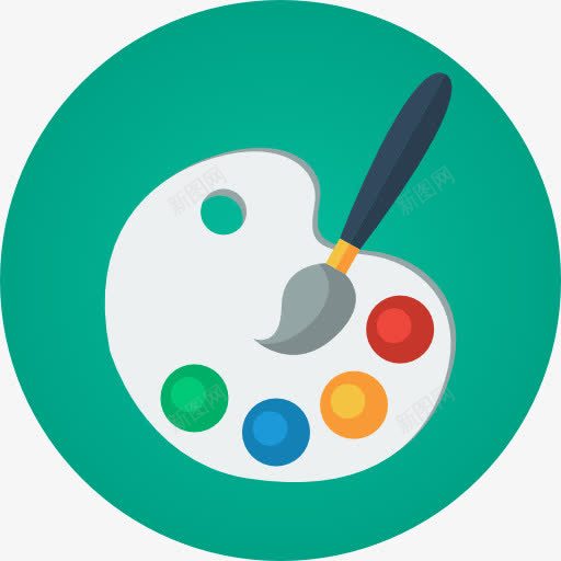 调色板图标png_新图网 https://ixintu.com 画家的调色板 绘画 编辑工具 艺术 艺术与设计 艺术家