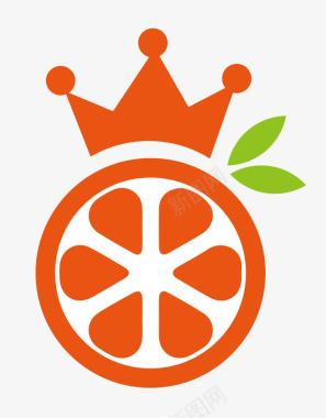戴皇冠的橘子适量图标图标