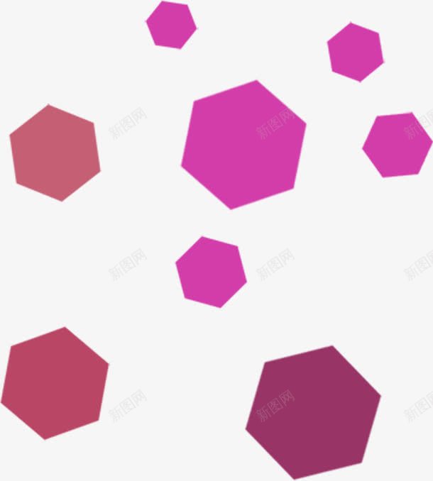 粉紫色六角形海报png免抠素材_新图网 https://ixintu.com 六角形 海报 紫色