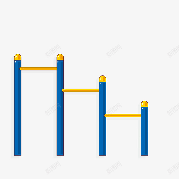手绘体育设施单杠png免抠素材_新图网 https://ixintu.com 体育设施 健身设施 公园设施项目 单杠 卡通单杠 对比 手绘单杠 高低杠