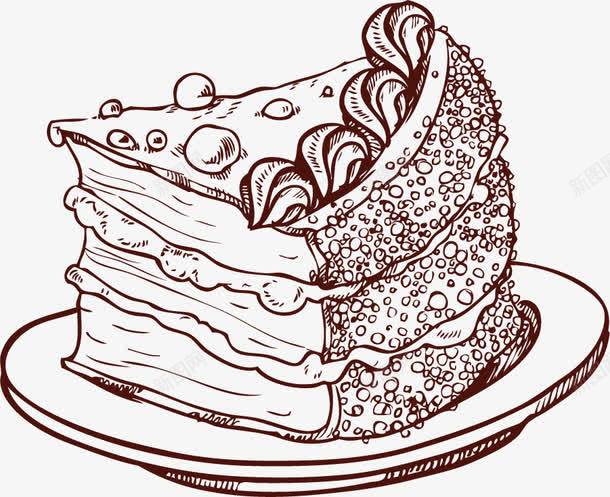 复古手绘png免抠素材_新图网 https://ixintu.com 复古 手绘 盘子 蛋糕 餐具