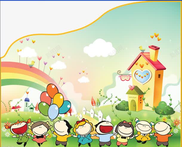 幼儿园造型墙png免抠素材_新图网 https://ixintu.com 创意背景墙 卡通 孩子玩乐