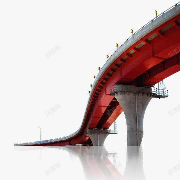 红色跨海大桥png免抠素材_新图网 https://ixintu.com 交通 大桥 桥梁 红色