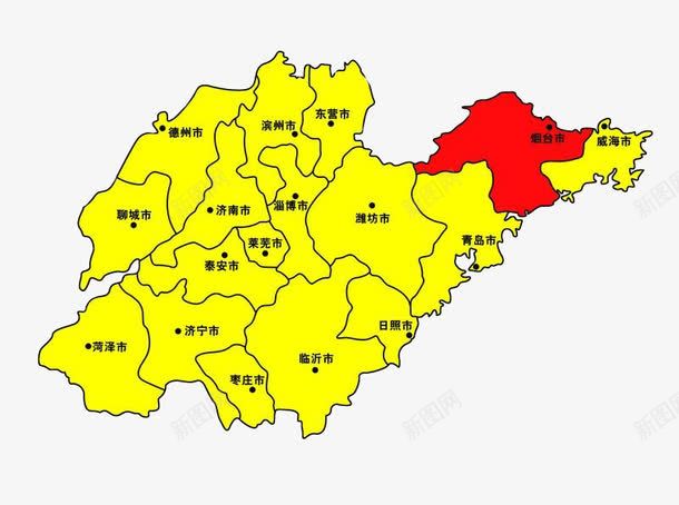 山东地图png免抠素材_新图网 https://ixintu.com 地图 地图板块 地图素材 山东地图