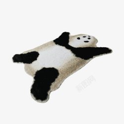 长条床边毯创意熊猫毛皮边毯高清图片