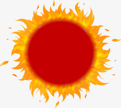 太阳火焰卡通红色猛烈太阳高清图片